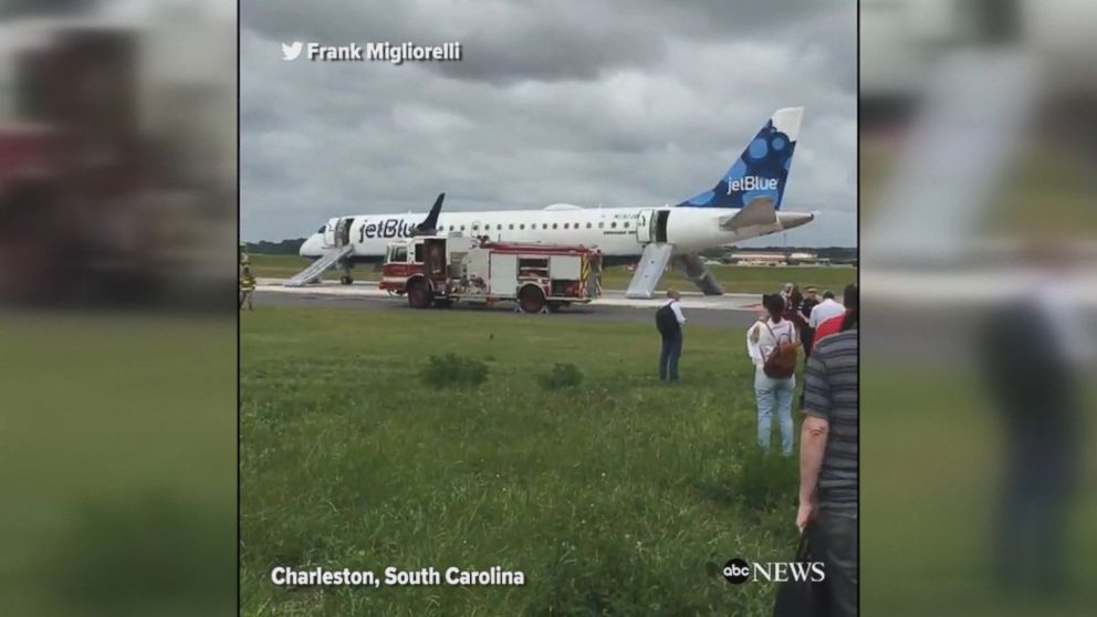 Passengers evacuate JetBlue plane amid emergency Video ABC News