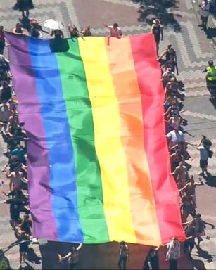 VIDEO: The celebratory tone of gay pride marches from San Francisco to Istanbul on Sunday were undergirded by an atmosphere of political expression and protest.