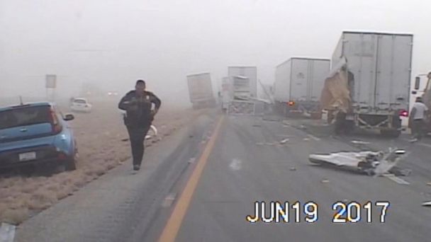 Police dashcam video shows aftermath of fatal 25-car pileup on New ...