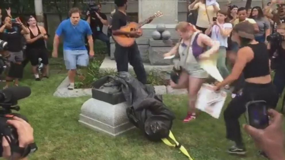 Protesters Topple Confederate Statue In Durham Video - ABC News