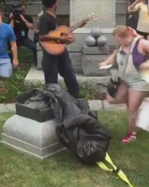 Protesters Topple Confederate Statue In North Carolina | GMA