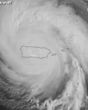 NASA's satellite video shows the eye of Hurricane Maria as it moves over Puerto Rico. 