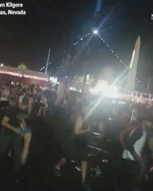 Tens of thousands of people sprinted from the Jason Aldean concert at the Mandalay Bay hotel in Las Vegas, Nevada, after a shooter opened fire.