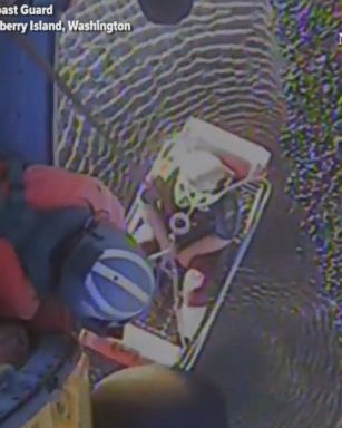 The U.S. Coast Guard helicopter crew rescued a 68-year-old man stranded on an island after his boat capsized.