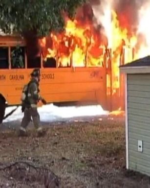 VIDEO: Students escape as school bus bursts into flames