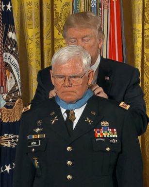 Retired Army Captain Gary Michael "Mike" Rose, 71, received the Medal of Honor Monday for his heroism as a combat medic during a harrowing secret mission into Laos in 1970.