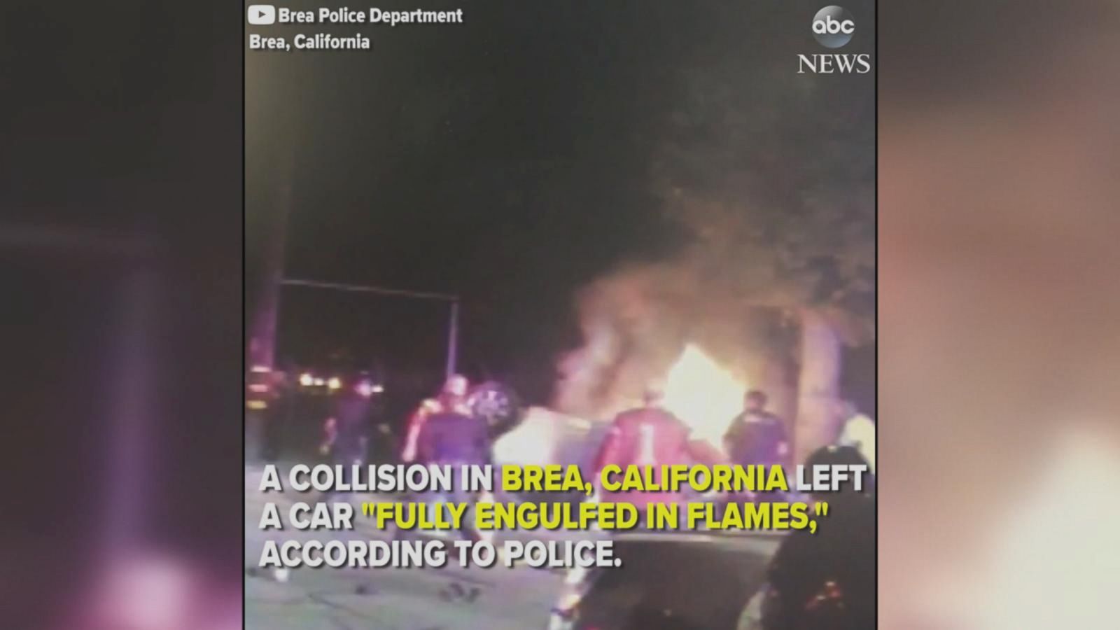 Police rescue man from fiery car - Good Morning America