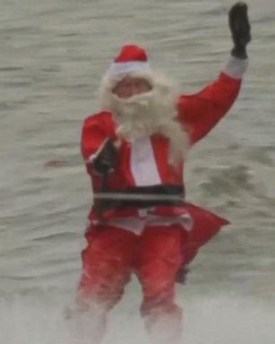 VIDEO: Santa water skis down the Potomac