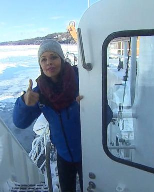 VIDEO: US Coast Guard ice breaker ship clears a path in the Hudson River