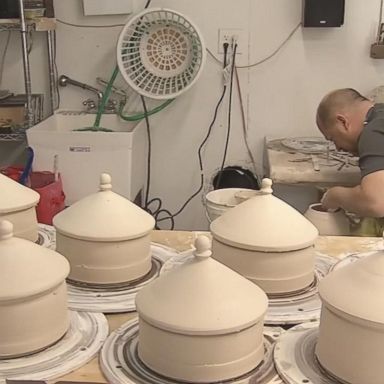 Gregory Roberts of Sonoma State University creates pottery from the remains of homes burnt down in the recent wildfire.