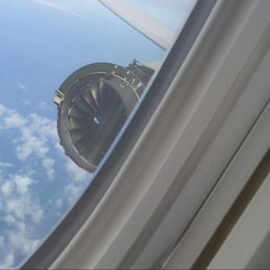 VIDEO: Passengers on a Hawaii-bound United Airlines flight got the scare of a lifetime on Tuesday when a part plane's engine fell apart in midair, leaving metal pieces flapping in the wind.