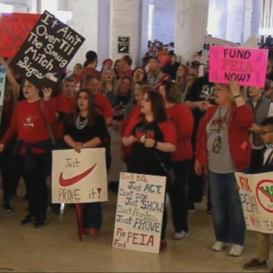 VIDEO: The teachers walked out in protest over their salaries, which they say are among the lowest in the country.