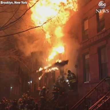 VIDEO: Firefighters responded to a three-alarm fire in Bedford-Stuyvesant, Brooklyn.