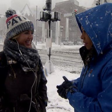 VIDEO: ABC News' Adrienne Bankert meets residents that aren't letting the snow get them down.