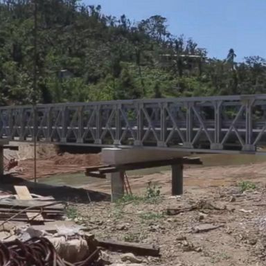 VIDEO: When Hurricane Maria made landfall Sept. 20, a bridge connecting 60 familes to Utuado, a town of about 33,000 two hours southwest of San Juan, was washed away.