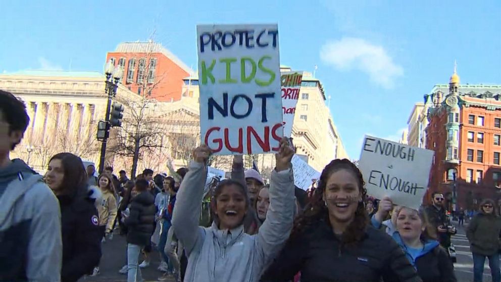 Video Students hold school walkout, march in nation's capital ABC News