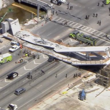 A pedestrian bridge stretching across a street on the Florida International University campus in Miami collapsed Thursday afternoon, killing multiple people, according to the Florida Highway Patrol.