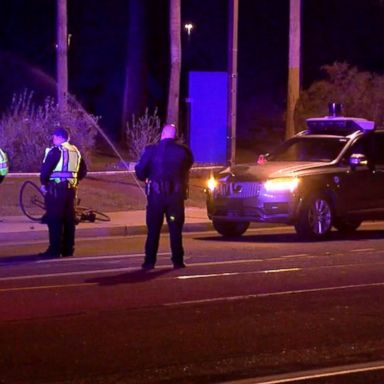 VIDEO: The pedestrian, identified as 49-year-old Elaine Herzberg, was walking her bicycle across the street outside the crosswalk when she was struck, police said, adding that an investigation is ongoing.