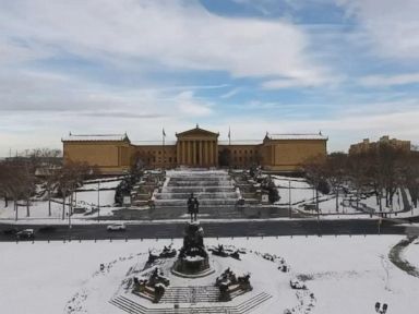 WATCH: Drone captures snow-blanketed Philadelphia