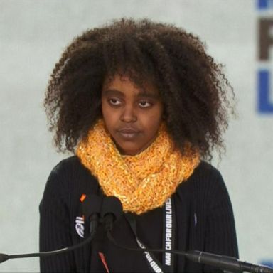 VIDEO: Naomi Wadler said she was on stage to "represent the African-American girls whose stories don't make the front page of every national newspaper."