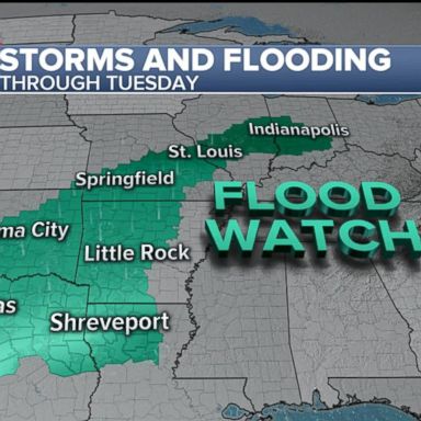 VIDEO: Over 20 million Americans from Texas to Alabama are at risk for severe weather through Thursday as a storm system moves through the central U.S. over the next few days bringing several rounds of heavy rain.