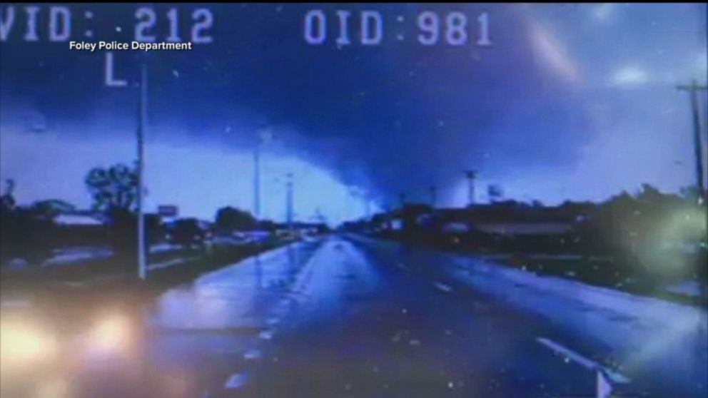 Police Dashcam Captures Menacing Alabama Tornado That Injured 3 - Abc News