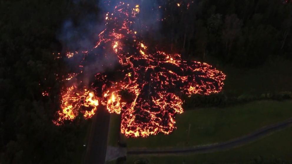 Drone captures destruction of Kilauea lava flow Video - ABC News