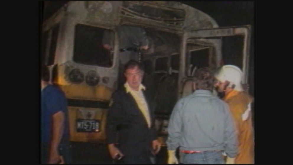 The truck was going the wrong way on an interstate highway in Kentucky and crashed into a school bus.