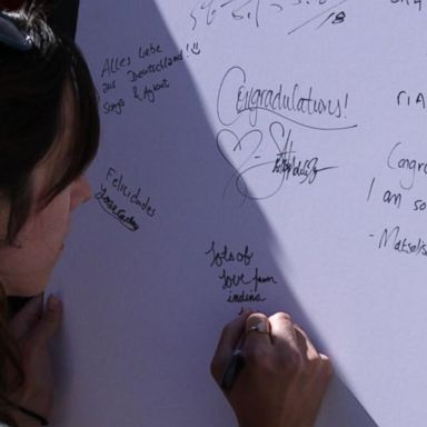 VIDEO: Massive wedding card to royals on display in Los Angeles