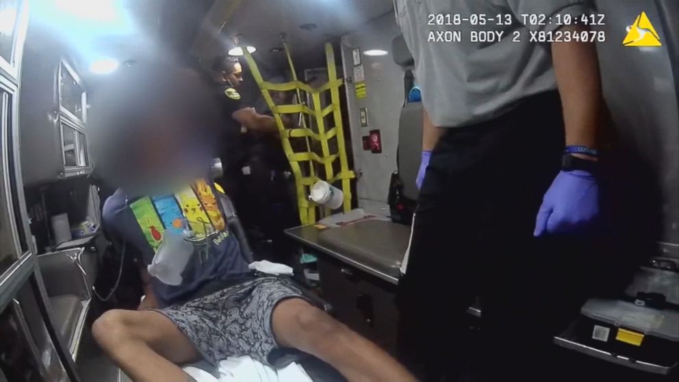 Deannah Williams can be seen hitting a 17-year-old patient in the back of an ambulance.