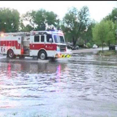 VIDEO: Arlington, Virginia, saw 1-2 inches of rain in about an hour, while in Fort Collins, Colorado, heavy rain combined with a downpour of hail in less than one hour to fill streets and stall vehicles.