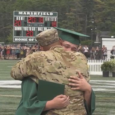 VIDEO: Deployed soldier surprises son at graduation