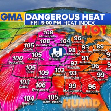 VIDEO: Temperatures will be over 90 across much of the eastern and central U.S.