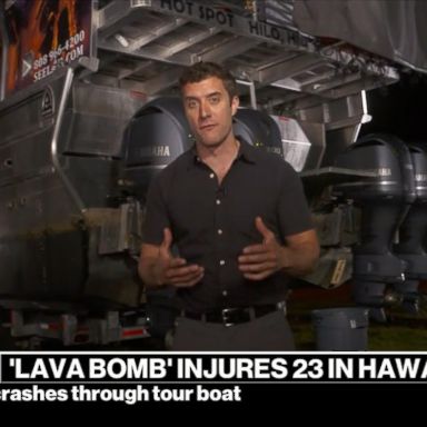 VIDEO: Lava bomb crashes into boat