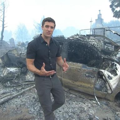 VIDEO: Devastation in Hemet, California, as brush fire rages through