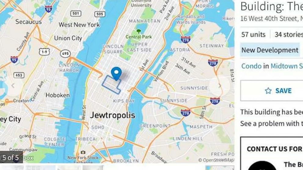 Anti Semitic Vandal Attacked Map Software Labeled New York City