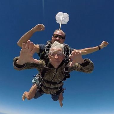 VIDEO: Army veteran Polito "Paul" Olivas celebrated his birthday by jumping out of a plane.