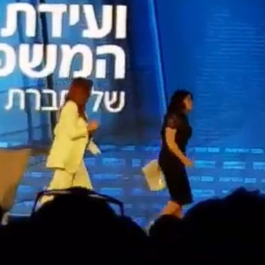 VIDEO: She ended the on-stage discussion just moments after the conversation began.