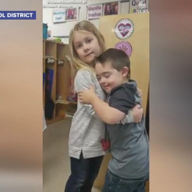 VIDEO: This kindergarten class starts each day by choosing how they want to be welcomed by the "classroom greeter," with hugs proving a popular option when 5-year-old Colin carries out the role. 