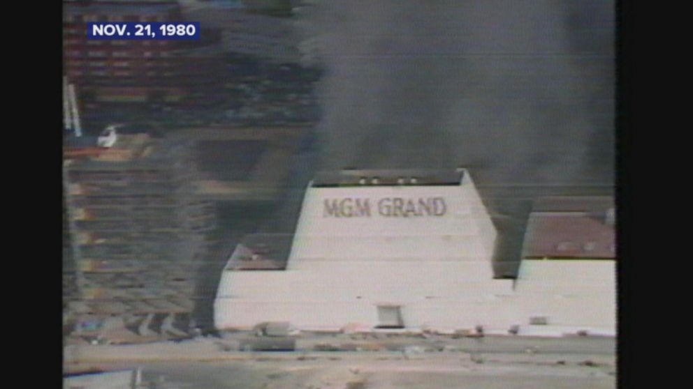 Fire breaks out at the MGM Grand Hotel in Las Vegas.