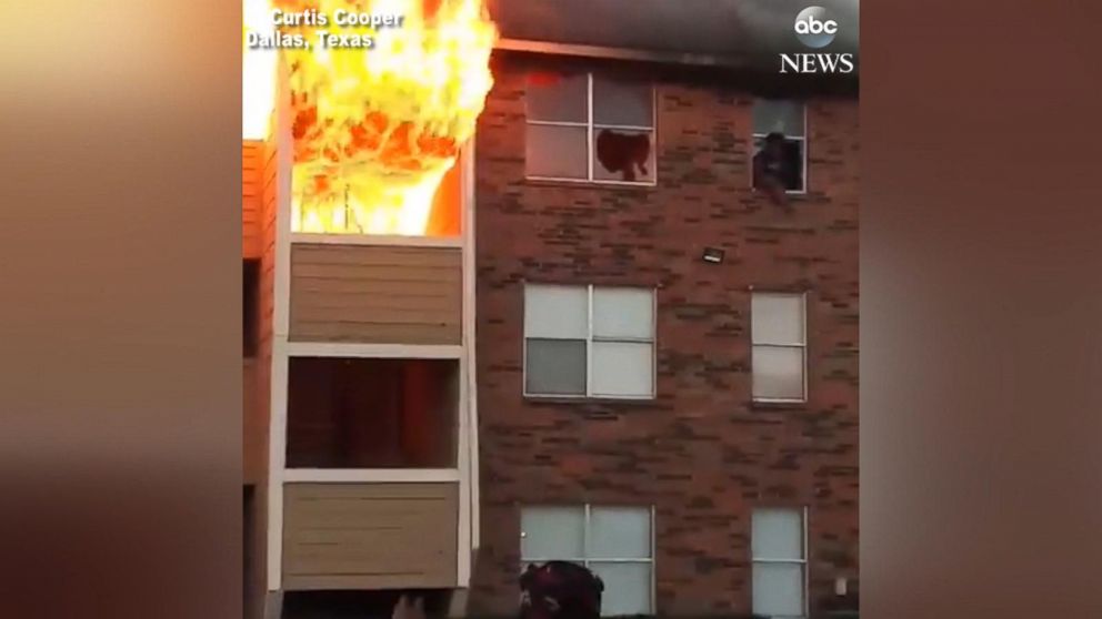 Video Shows Residents Jumping From Window Onto Mattresses To