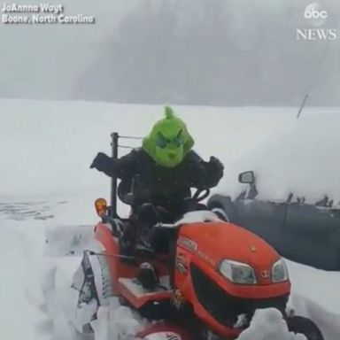 VIDEO: A North Carolina man proves to be a real Grinch when it comes to clearing snow.