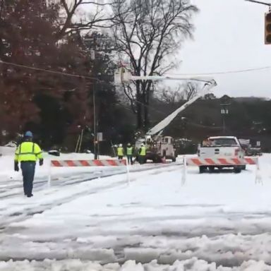 VIDEO: Mountainous areas of North Carolina saw almost 3 feet of snow from the recent storm that stranded motorists and left hundreds of thousands without electricity.