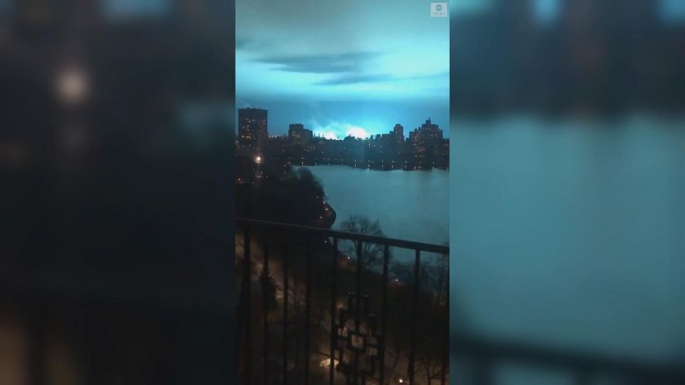 Sky turns blue after transformer explosion