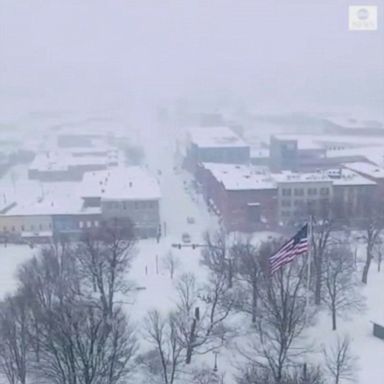 VIDEO: Drone footage captures the wintry scene as Vermont is hidden under a blanket of snow amid a winter storm in the region.