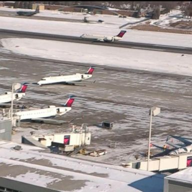 VIDEO: Bone-chilling cold prompts airports to cancel flights