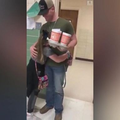 VIDEO: This little girl was in for a surprise when her older brother returned from military service to visit her at her elementary school. 