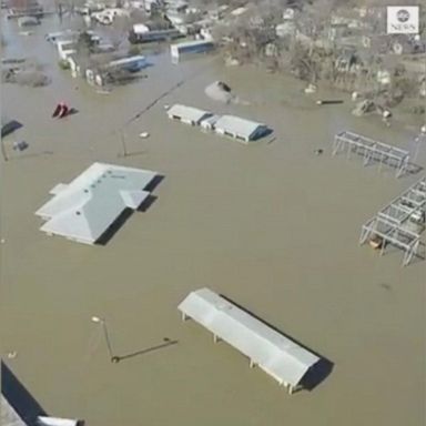 VIDEO: Drone footage shows the extent of flooding in Bellevue, Nebraska, from the air as Gov. Pete Ricketts calls the event "the most widespread destruction we have ever seen in our state's history."