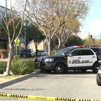 VIDEO: Two police officers were shot responding to a person wielding a sword at the Church of Scientology in Inglewood, California, on Wednesday afternoon.