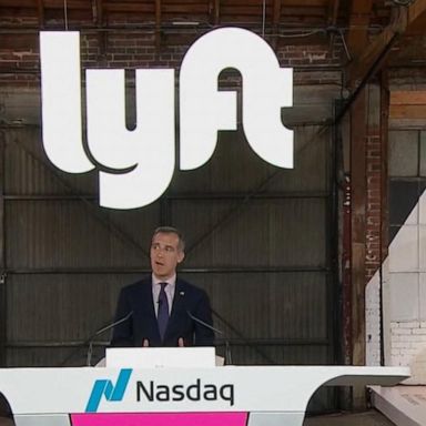 VIDEO: Shares of ride-hailing platform Lyft debut